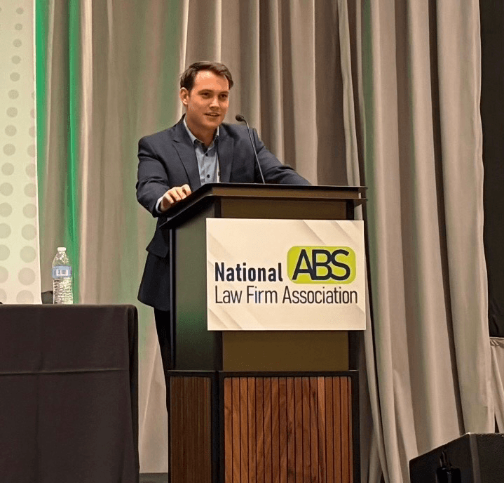Kiernan Moran speaking at a National ABS Law Firm Association event
