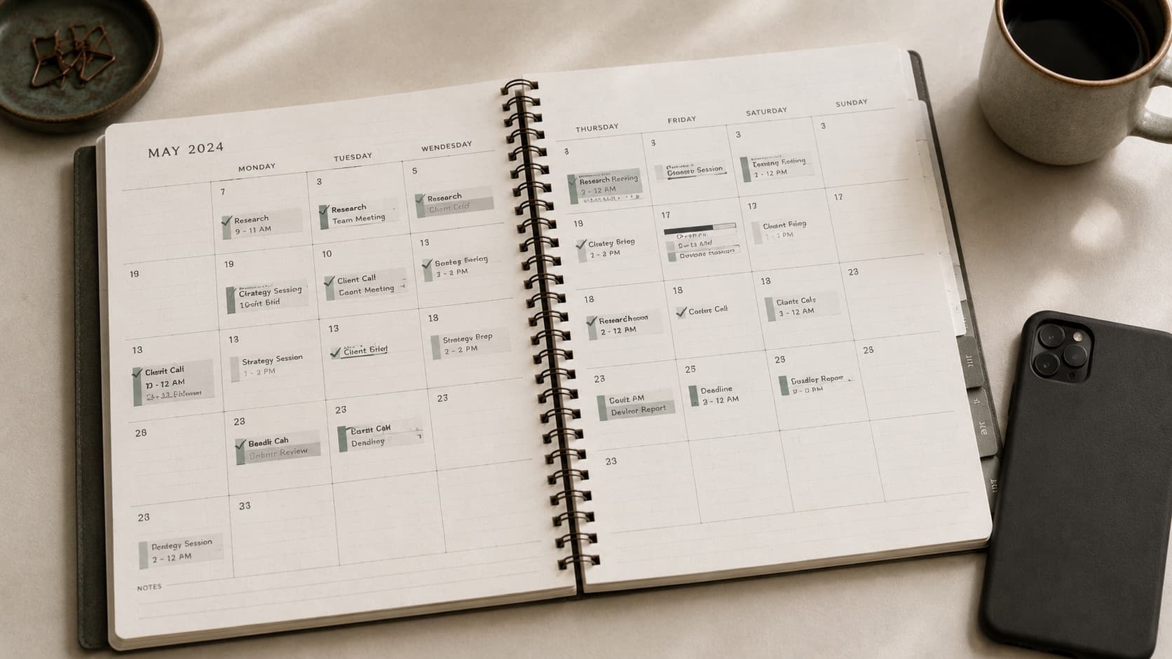 An automated marketing calendar for a law firm